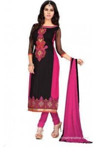 The Fashion World Chanderi Embroidered Salwar Suit Dupatta Material